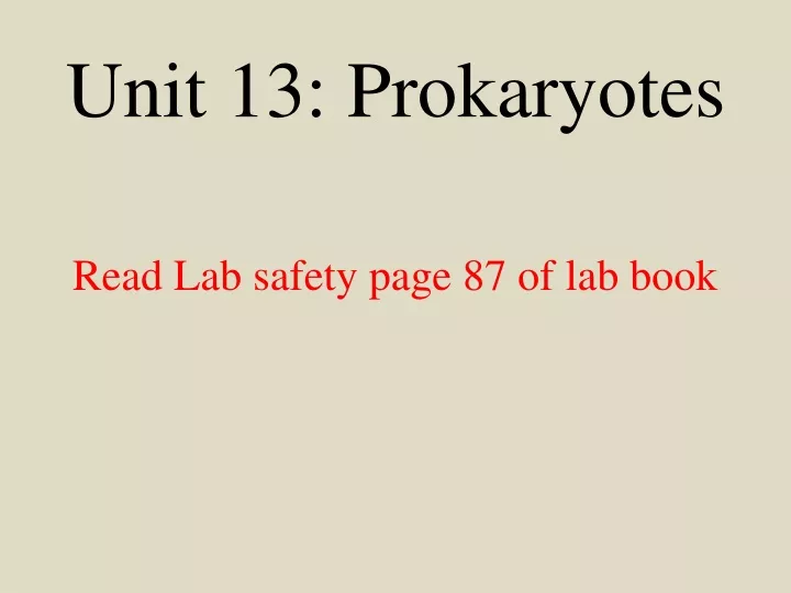 unit 13 prokaryotes