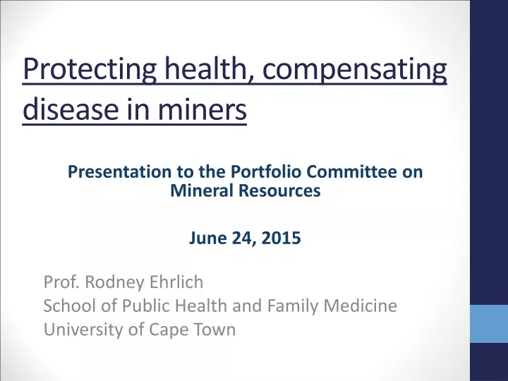 protecting health compensating disease in miners