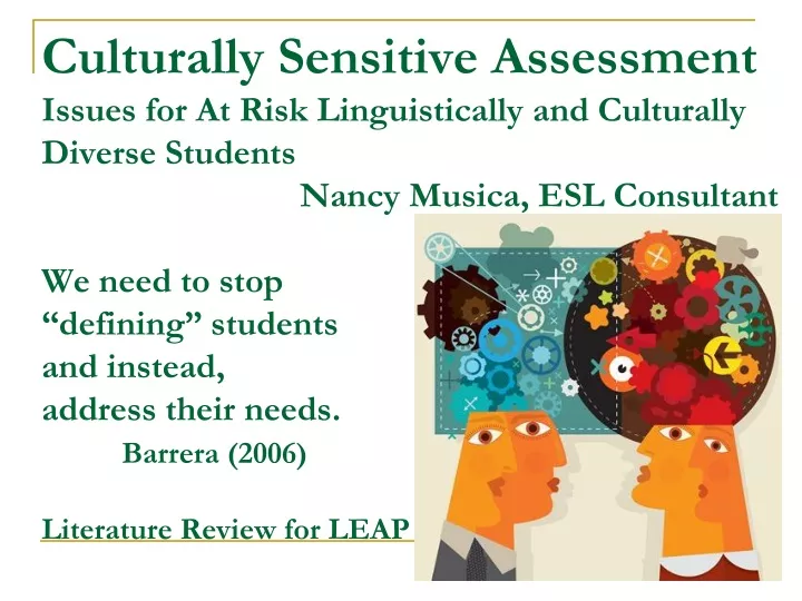 culturally sensitive assessment issues
