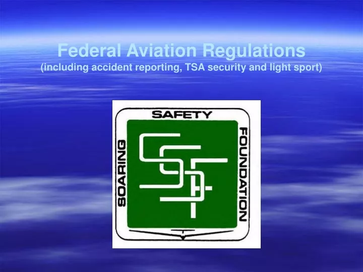 federal aviation regulations including accident