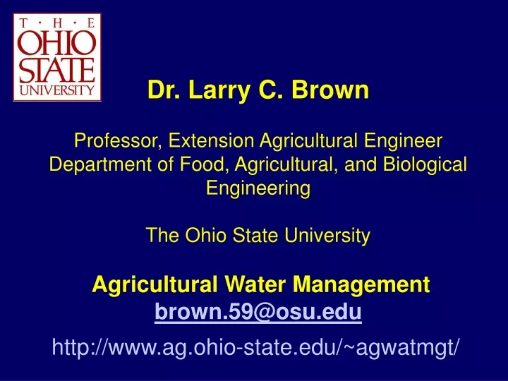 dr larry c brown professor extension agricultural