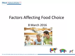 Factors Affecting Food Choice