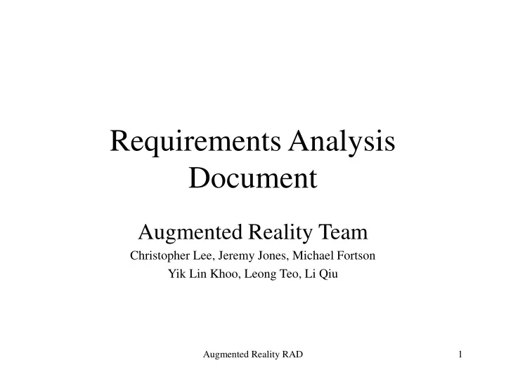 requirements analysis document