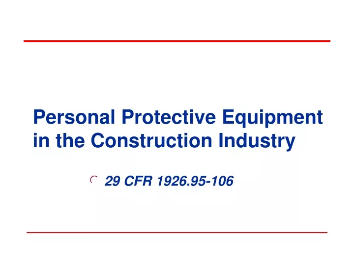 personal protective equipment in the construction industry