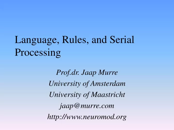 language rules and serial processing