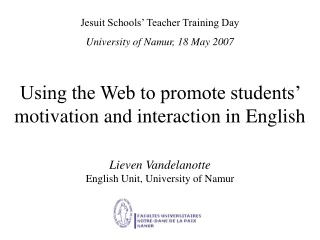 Using the Web to promote students’ motivation and interaction in English