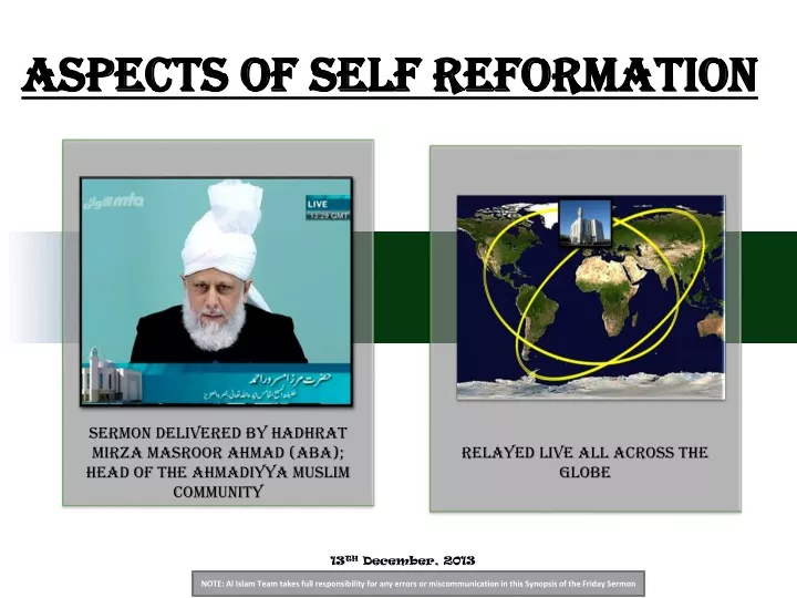 aspects of self reformation