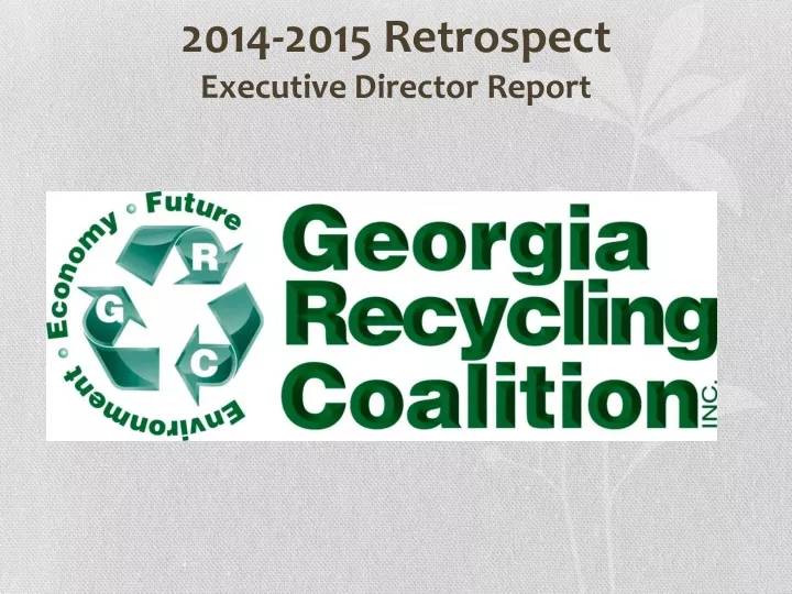 2014 2015 retrospect executive director report