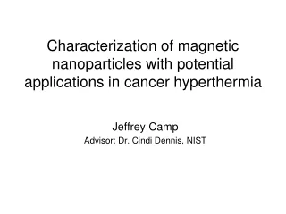 Characterization of magnetic nanoparticles with potential applications in cancer hyperthermia