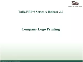 Tally.ERP 9 Series A Release 3.0 Company Logo Printing