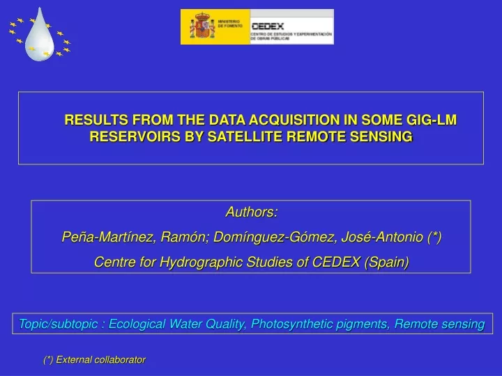 results from the data acquisition in some