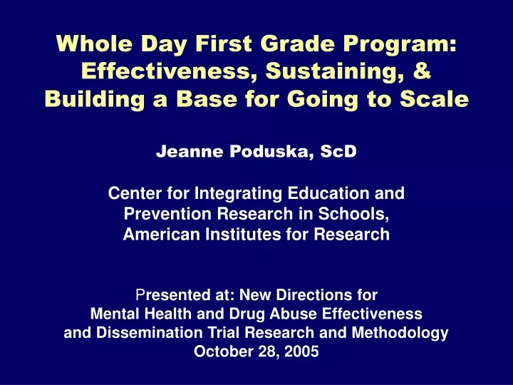 whole day first grade program effectiveness