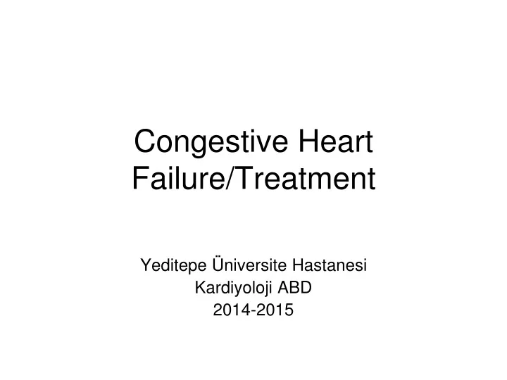 congestive heart failure treatment
