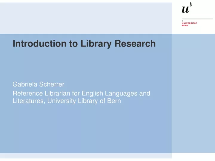 introduction to library research