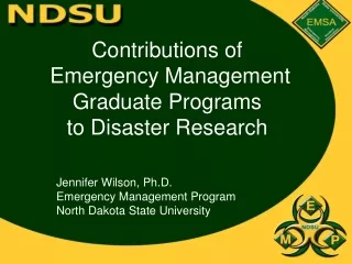 Contributions of   Emergency Management  Graduate Programs  to Disaster Research