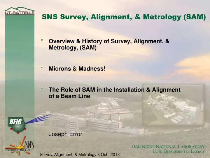 sns survey alignment metrology sam