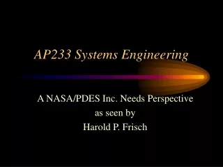 AP233 Systems Engineering