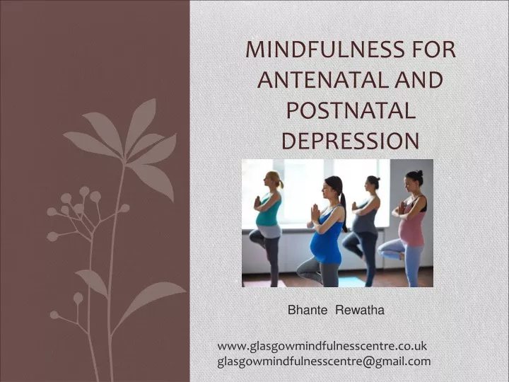 mindfulness for antenatal and postnatal depression