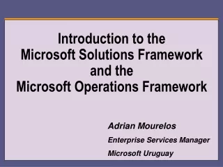 Adrian Mourelos Enterprise Services Manager Microsoft Uruguay