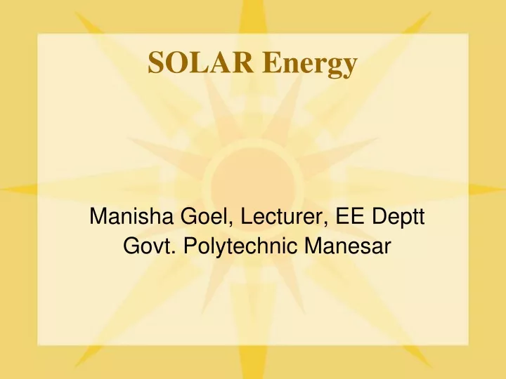 solar energy