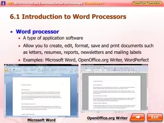 6.1 Introduction to Word Processors