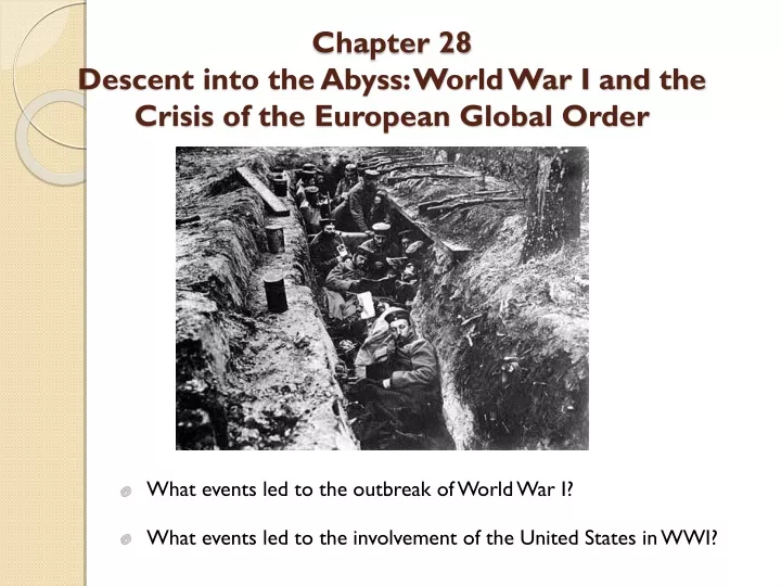 chapter 28 descent into the abyss world war i and the crisis of the european global order