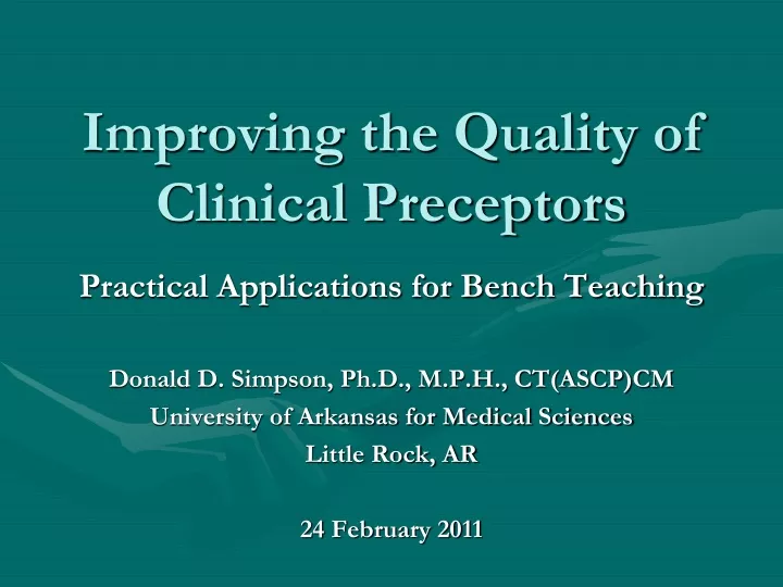 improving the quality of clinical preceptors