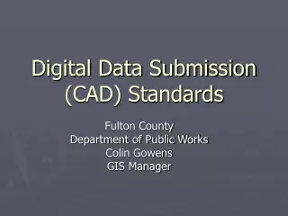 Digital Data Submission (CAD) Standards