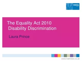 The Equality Act 2010  Disability Discrimination