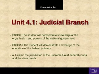 Unit 4.1: Judicial Branch