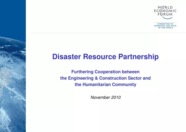 disaster resource partnership furthering