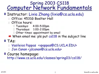 Spring 2003 CS118 Computer Network Fundamentals