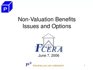 Non-Valuation Benefits Issues and Options
