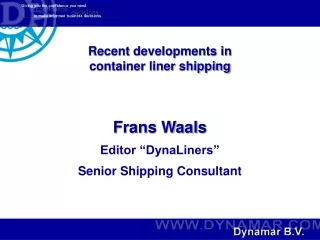 Recent developments in  container liner shipping