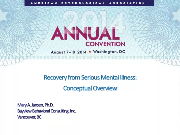 recovery from serious mental illness conceptual