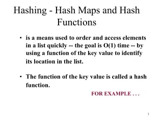Hashing - Hash Maps and Hash Functions