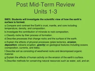 Post Mid-Term Review Units 1-3