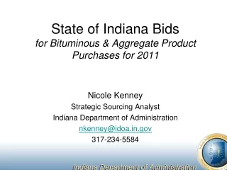 State of Indiana Bids for Bituminous &amp; Aggregate Product Purchases for 2011