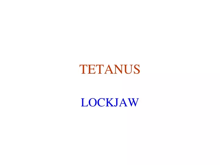 tetanus