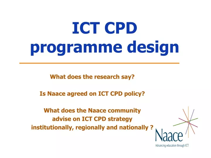 ict cpd programme design