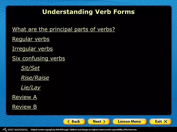 understanding verb forms