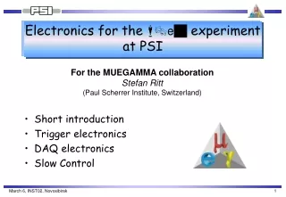 Electronics for the  m ? e g  experiment at PSI
