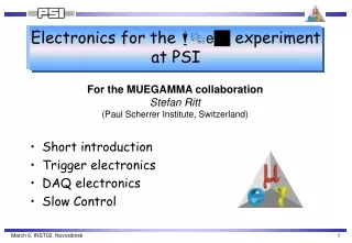 Electronics for the  m  e g  experiment at PSI