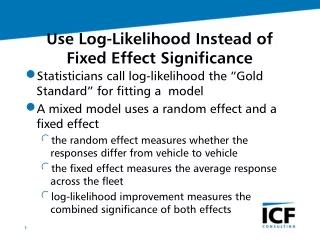 Use Log-Likelihood Instead of Fixed Effect Significance