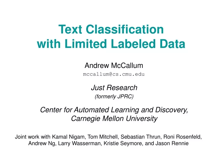 text classification with limited labeled data