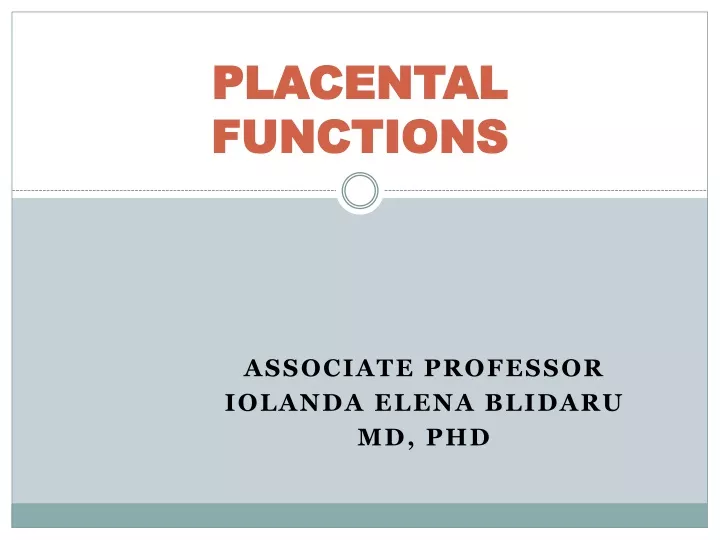 placental function s