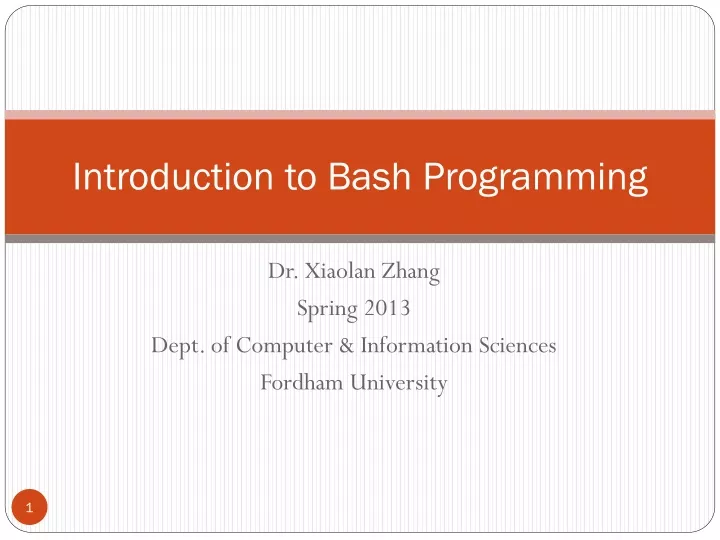 introduction to bash programming