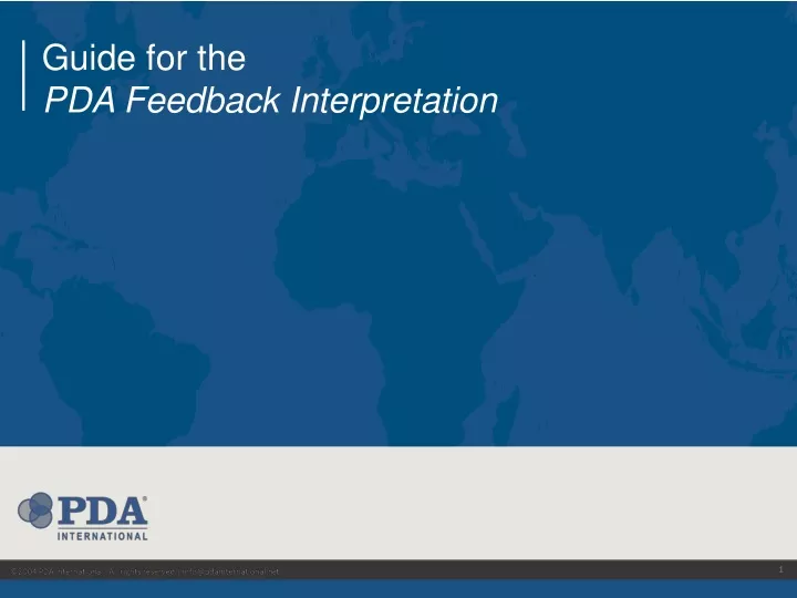 guide for the pda feedback interpretation
