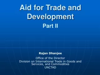 Aid for Trade and Development Part II