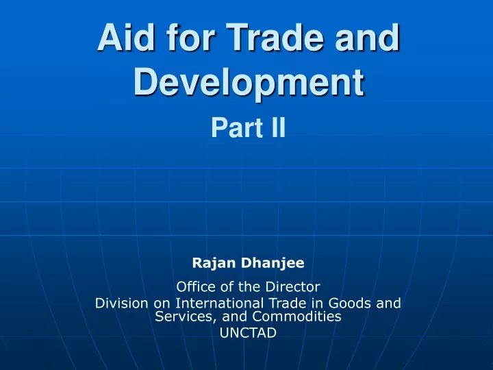 aid for trade and development part ii